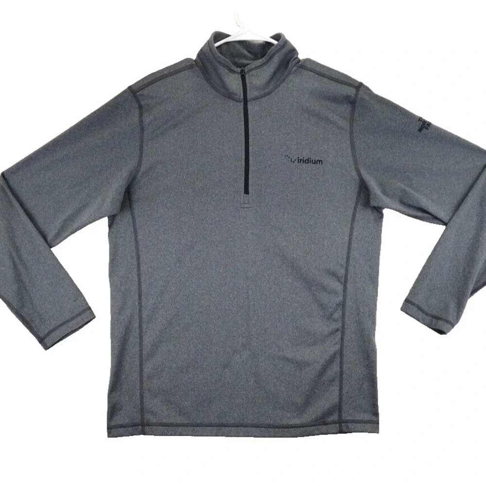 The North Face Mens Iridium 1/4 Zip Pullover Fleece Jacket M/M Grey
